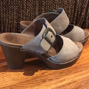 Dansko Open Toe Buckle Clogs